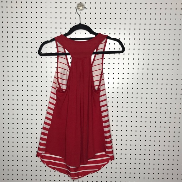 Red + White Striped Tank - Picture 2 of 2